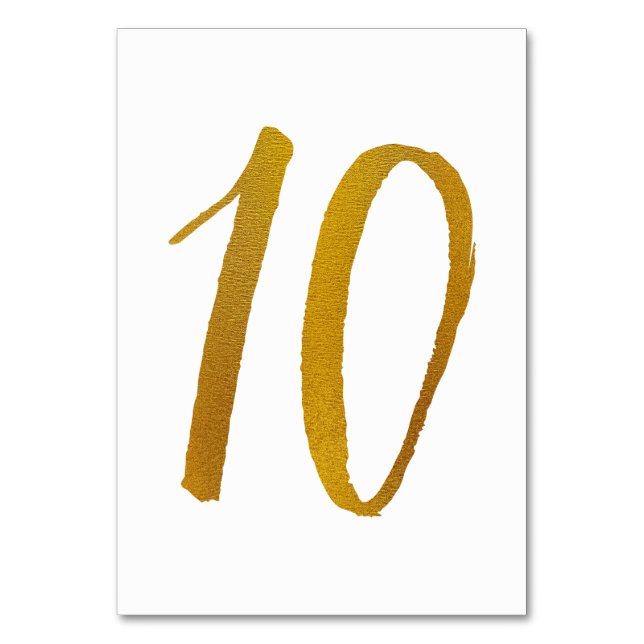 Table Numbers - Casual Brush Script Typography -10 (Front)