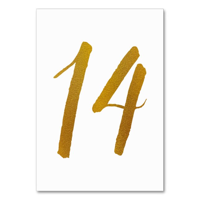 Table Numbers - Casual Brush Script Typography -14 (Front)