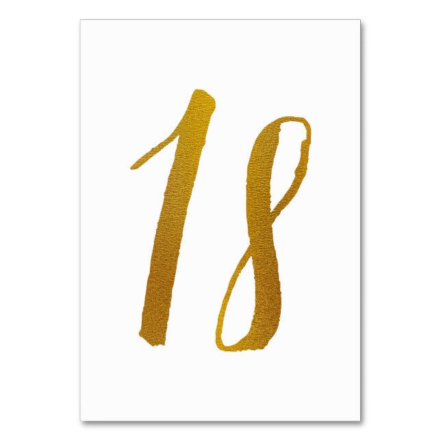 Table Numbers - Casual Brush Script Typography -18 (Front)