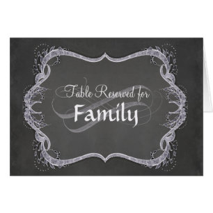 Table Numbers - Chalkboard Typographic Leaf Swirl