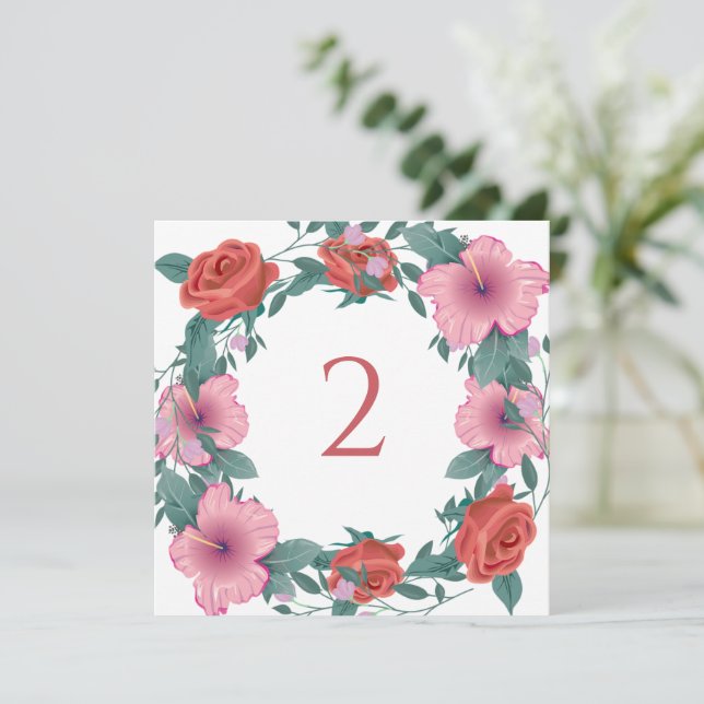 Table numbers floral border (Standing Front)