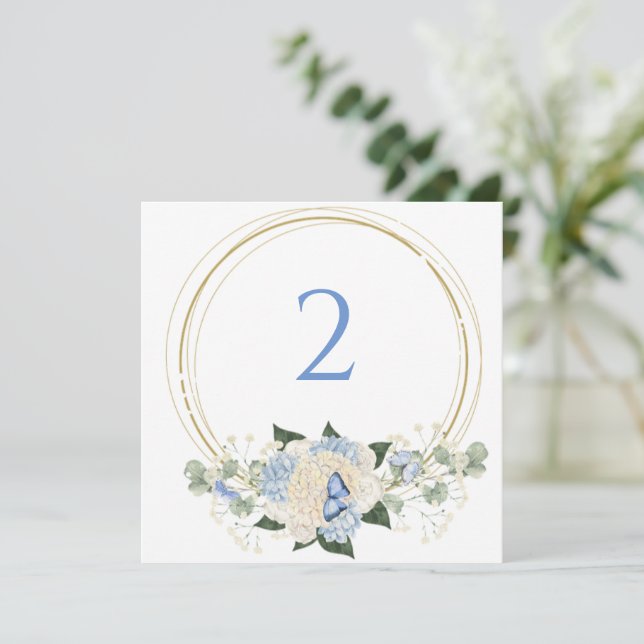 Table numbers floral border (Standing Front)