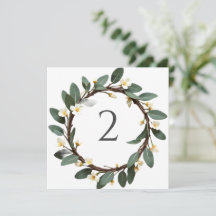 Table numbers floral border
