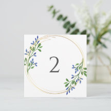Table numbers floral border