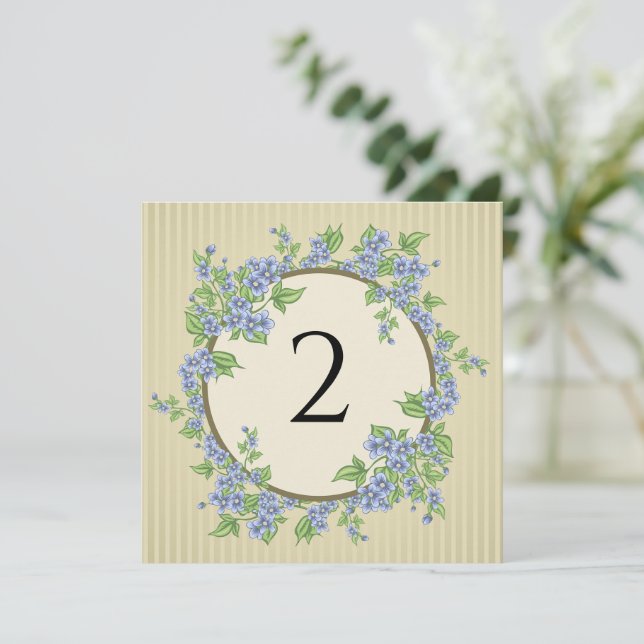 Table numbers floral border (Standing Front)