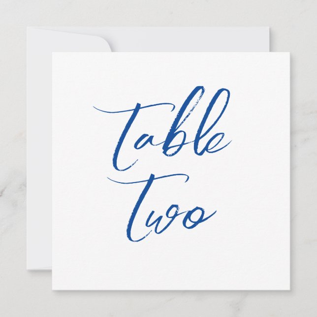 Table numbers floral border simple elegant blue (Front)