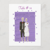 Table Numbers, Halloween Wedding Skeleton Couple