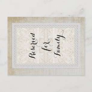 Table Numbers Rustic Lace w Aged Vintage Linen Postcard