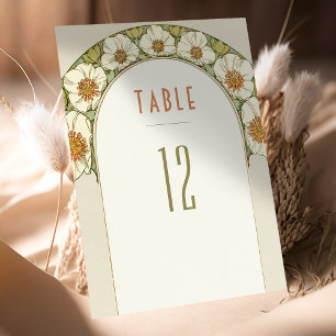 Table Numbers Vintage Art Nouveau Wedding