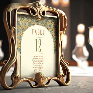 Table Numbers Vintage Art Nouveau Wedding