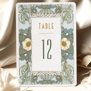 Table Numbers Vintage Art Nouveau Wedding