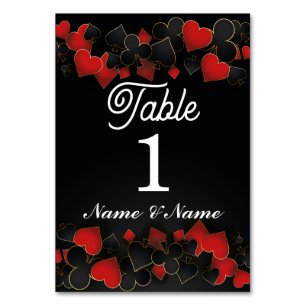 Table Numbers Wedding Las Vegas Casino Party