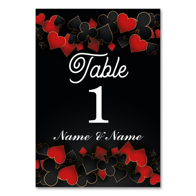 Table Numbers Wedding Las Vegas Casino Party (Front)