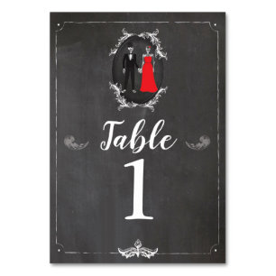 Table Numbers Wedding Skeleton Skulls Rustic Cards