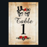Table Numbers Wedding Sugar skulls Rustic Cards<br><div class="desc">Sugar skull Table Numbers for your next event,  change each number to suit your event size Matching items available on my store!</div>
