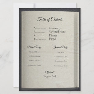 Table of Contents Ceremony Program