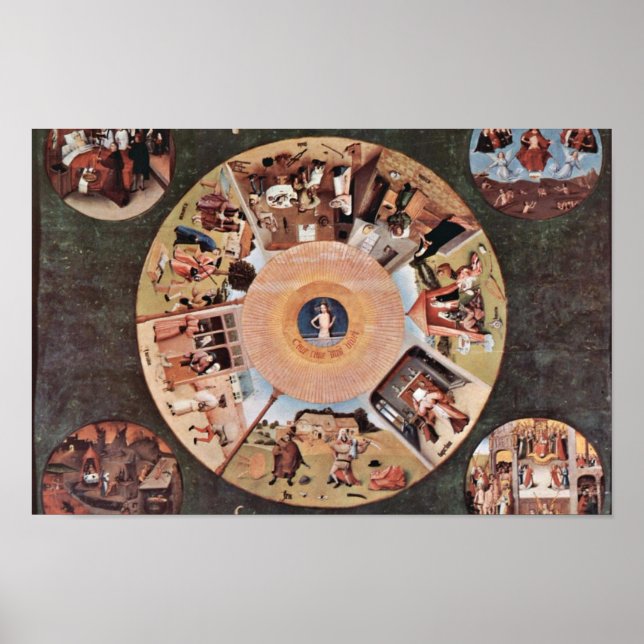 Table Of The Mortal Sins.,  By Hieronymus Bosch (B Poster (Front)