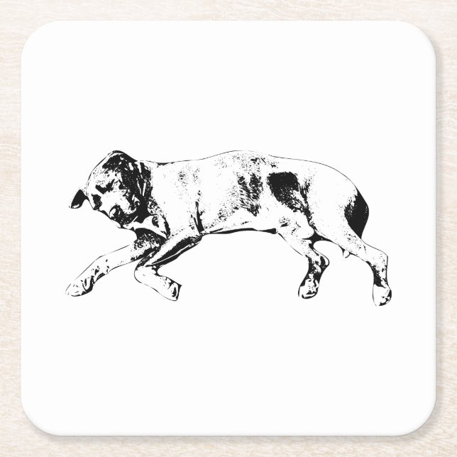 Table Pause, Yuletide Nap Square Paper Coaster (Front)