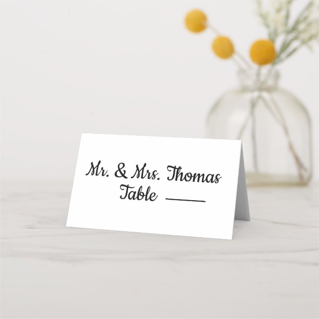 Table place cards, elegany card (Front)