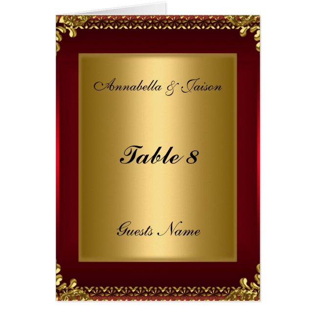 Table Placement Card and Menu (Front)