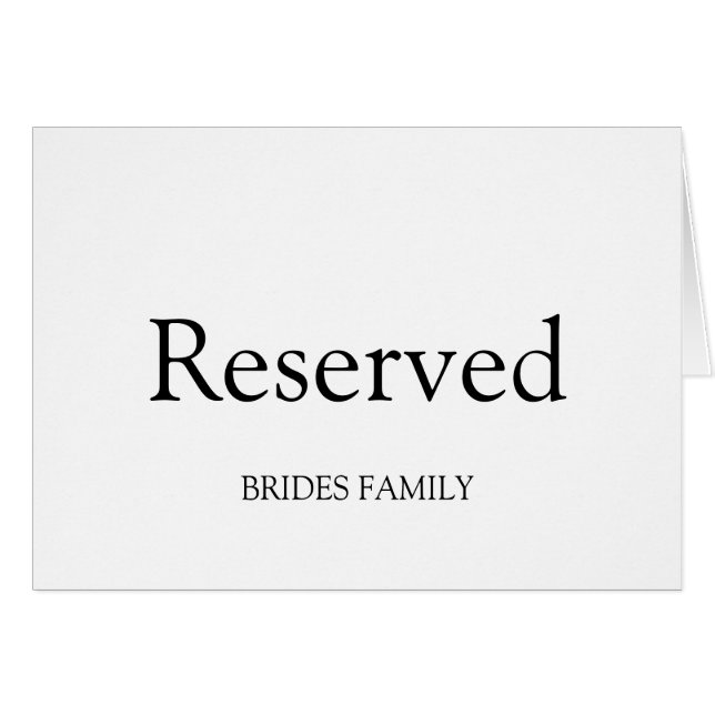 Table Reserved (Front Horizontal)