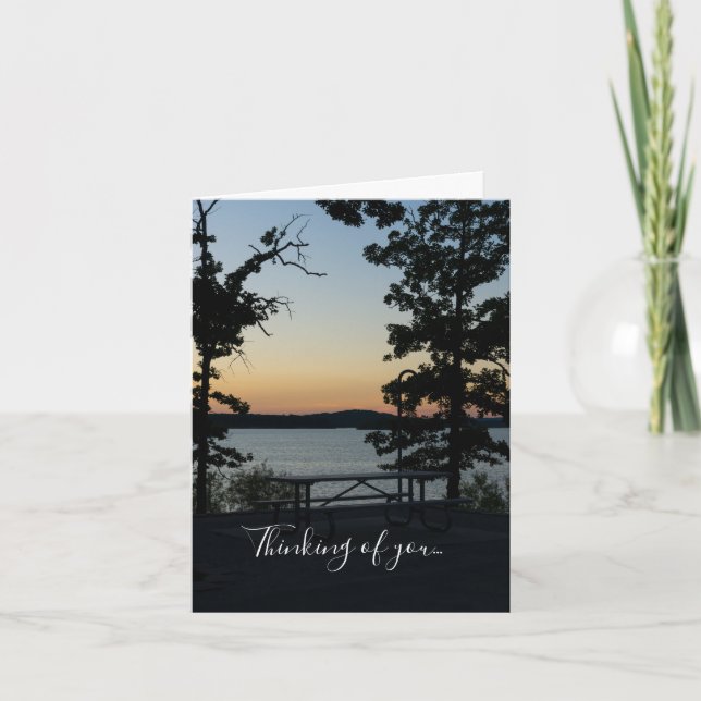 Table Rock Silhouette Sunset Thinking Of You Card (Front)