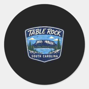 Table rock south carolina mountain nature hiking classic round sticker