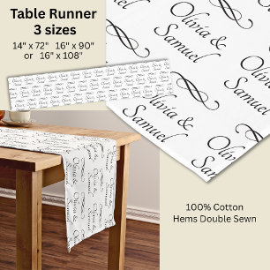 Table Runner Add Names Black White Infinity Scroll