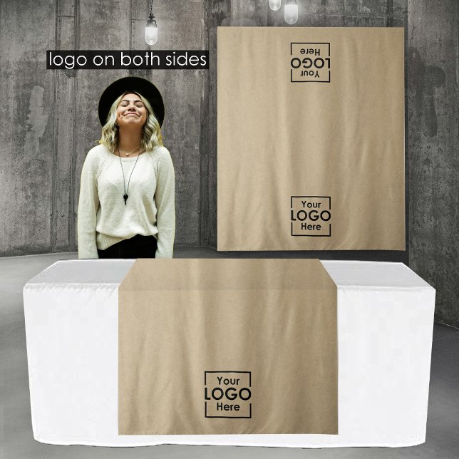 Table Runner Banner Business 2 Logos Faux Kraft Tapestry (Table Runner Banner Business 2 Logos Faux Kraft Tapestry)