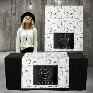 Table Runner Banner Business Logo Fishing Fish Tapestry