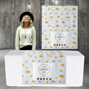 Table Runner Banner Business Logo Pet Goldfish Tapestry
