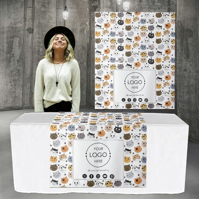 Table Runner Banner Business Logo Social Media Cat Tapestry (Table Runner Banner Business Logo Social Media Cat Tapestry)