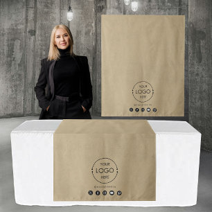 Table Runner Banner Logo Social Media Kraft Tapestry