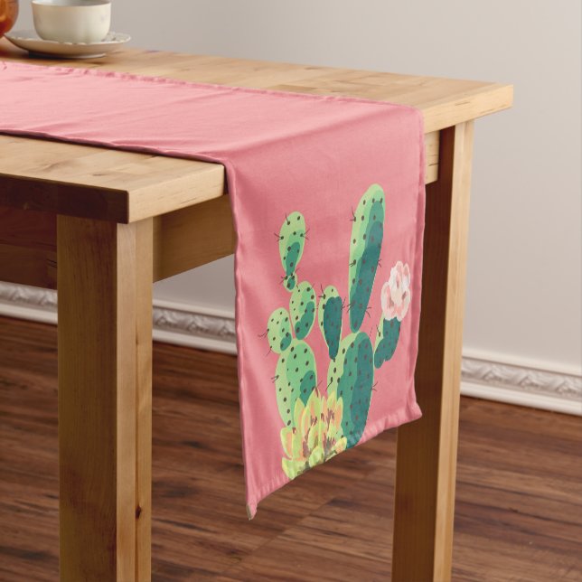 Table Runner Bohemian Cactus Succulents Dessert Ca (In Situ)