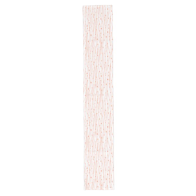 Table Runner, Coral Coloured Knots on String Desig Long Table Runner (Front)