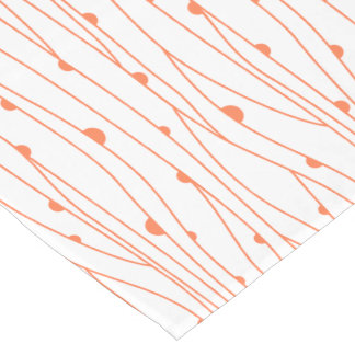 Table Runner, Coral Coloured Knots on String Desig Long Table Runner