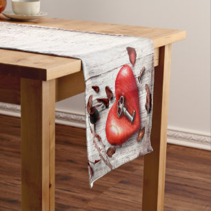 Table Runner Country Wood Key to my Heart Rustic T