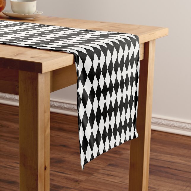 Table Runner-Harlequin Diamond Print Short Table Runner (In Situ)