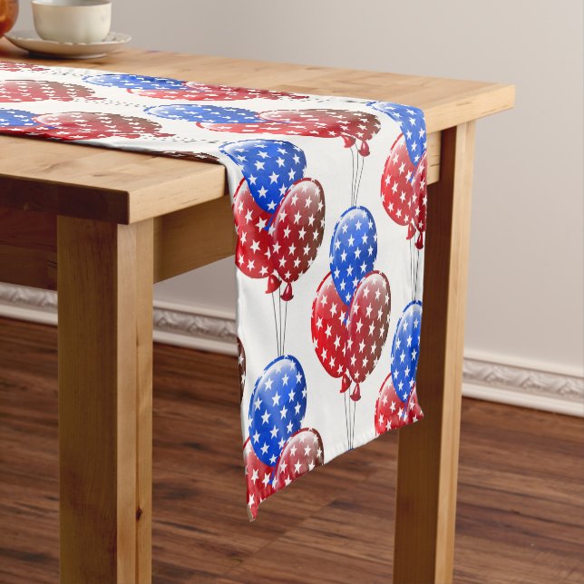 Table Runner-July 4th Balloons Short Table Runner (In Situ)