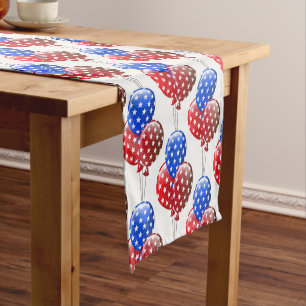 Table Runner-July 4th Balloons Short Table Runner