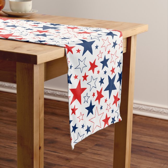 Table Runner-July 4th Stars  Long Table Runner (In Situ)
