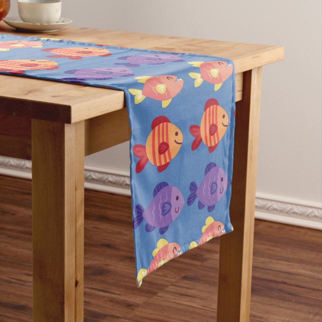 Table Runner - Multi Colored Fish Design 2 (In Situ)