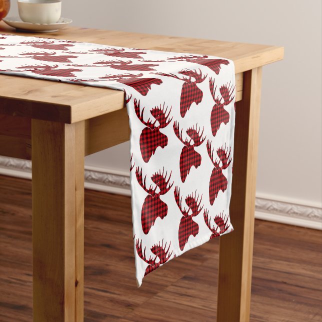 Table Runner-Plaid Moose Short Table Runner (In Situ)