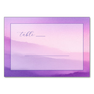"TABLE" Serene Purple Gradient Minimalist Table Number