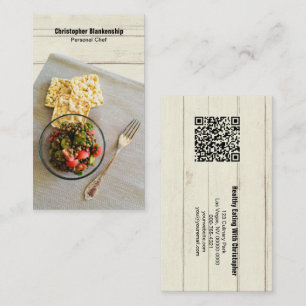 Table Setting Personal Chef Custom Photo QR Code Business Card