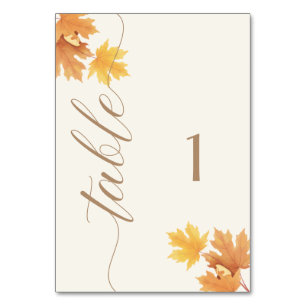 Table Sign – Autumn Fall Baby Shower    Number
