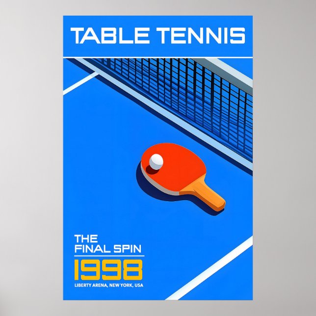 Table Tennis 1998 Finals Poster Retro Sports Art (Front)