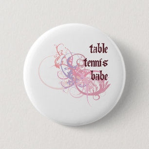 Table Tennis Babe 6 Cm Round Badge