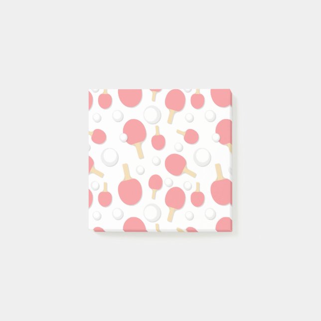 Table Tennis Bats and Balls Patterned Novelty Post-it Notes (Front)