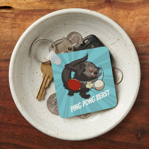 Table Tennis Bearcat Ping Pong Binturong Cartoon Key Ring